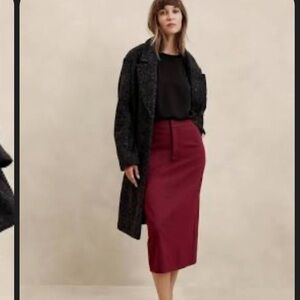 Banana Republic Factory Deep Red Midi Skirt